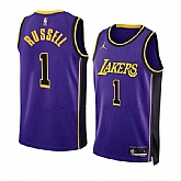 Men's Los Angeles Lakers #1 D'Angelo Russell Purple Stitched Basketball Jersey Dzhi,baseball caps,new era cap wholesale,wholesale hats